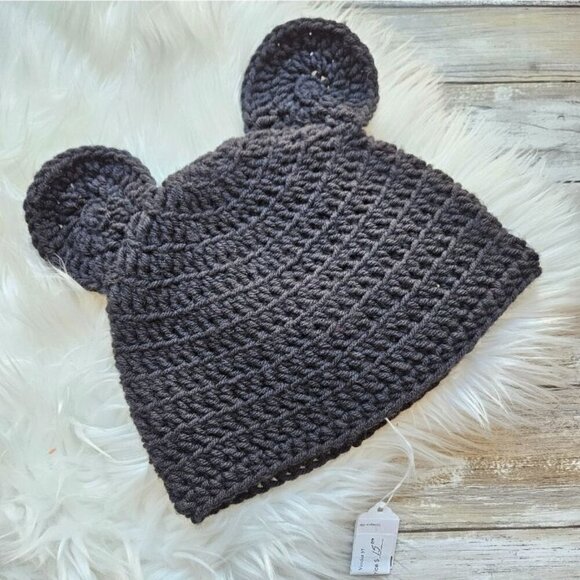Kids Hat from Cotton N Kandi on Etsy- 20" Mickey Mouse Ears, Black, Crochet - Picture 1 of 2